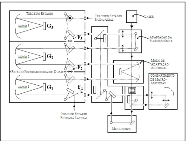 Figura 12 - Diagrama do funcionamento óptico do espectrômetro T64000 .