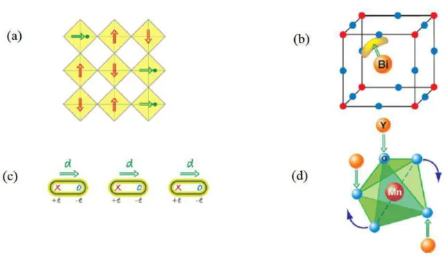 Figura  2  -  Diferentes  mecanismos  microscópicos  encontrados  em  multiferroicos  do  tipo  I