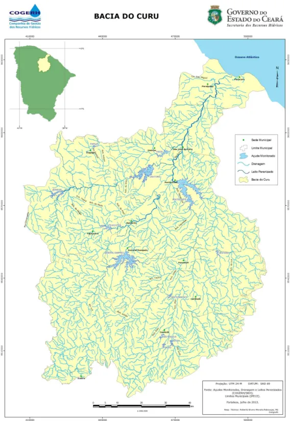 Figura 4.1 – Mapa de localização da Bacia do Curu. Fonte: COGERH, 2013. 