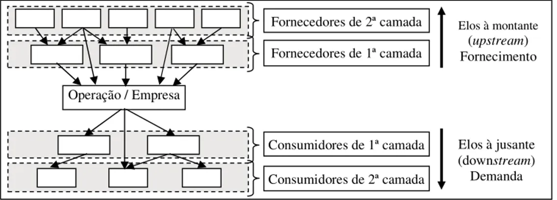 Figura 2.1: Representação de uma cadeia produtiva  Fonte: Saraiva Jr. et al., 2007. 