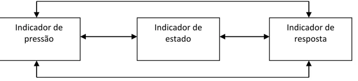 Figura 2  –  Estrutura para estudo de indicadores ambientais - pressão/estado/resposta 