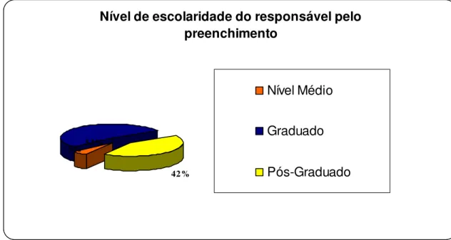 Gráfico 5 Nível de escolaridade do responsável pelo preenchimento  Fonte: Pesquisa de campo desenvolvida pela autora 