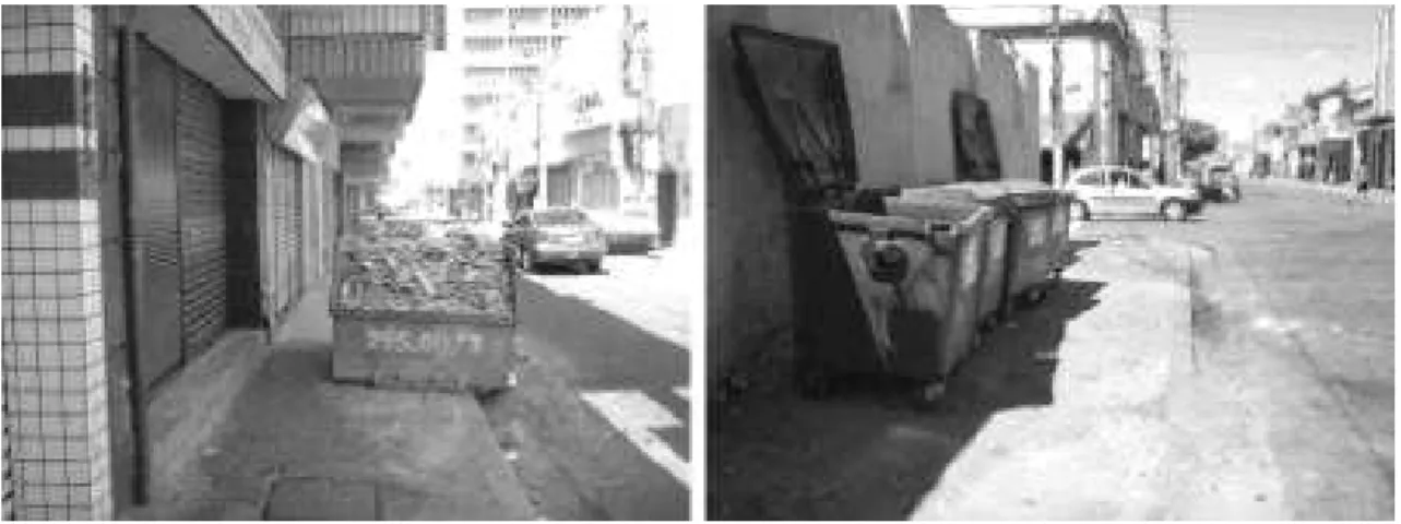 Figura 3.11: Armazenamento e ocupação inadequados do lixo em vias públicas  no Centro de Fortaleza-CE (2005)