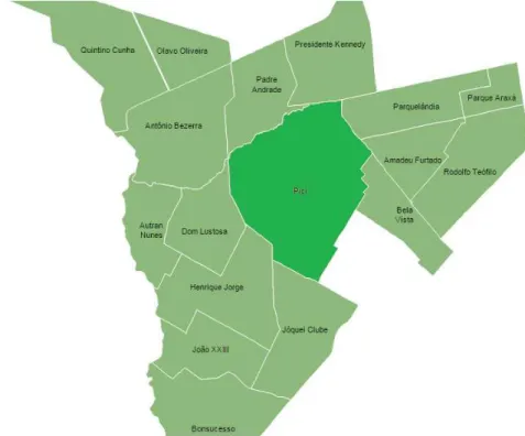 Figura 2- Mapa da Secretaria Regional V. Fortaleza, 2014. 