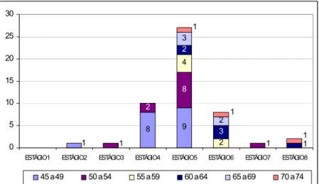 Figura 2 – Composição da amostra por estágio do ciclo de vida familiar e idade do chefe de família  