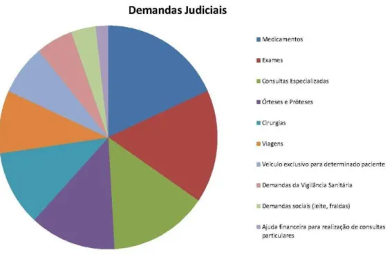 Figura  7  -  Breve  panorama  das  demandas  judiciais  mais  frequentes  abordadas  pelos  entrevistados, enumeradas por ordem de incidência