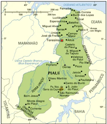 Figura 2 – Mapa do Estado do Piauí (Fonte: Governo do Estado do Piauí, 2005). 