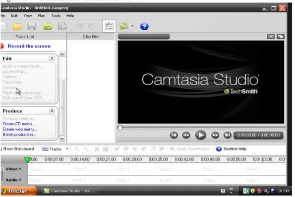 Figura  14 – Tela inicial do Camtasia Studio 6.0 