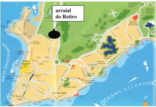 Figura 1 – Localização do Arraial do Retiro na cidade de Salvador. 