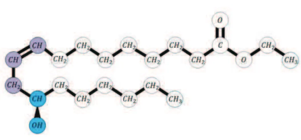 Figura 7 – Representação dos grupos de segunda ordem do éster etílico do ácido  ricinoleico 
