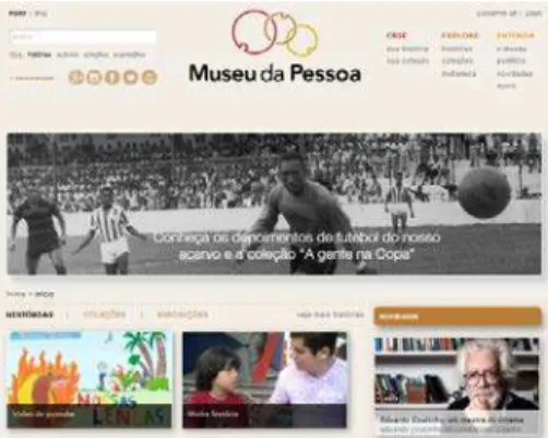 Figura 13: Página Inicial do Museu da Pessoa – fonte: http://www.museudapessoa.net/_index.php/v2013/home 
