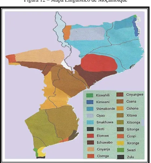 Figura 12 – Mapa Linguístico de Moçambique 