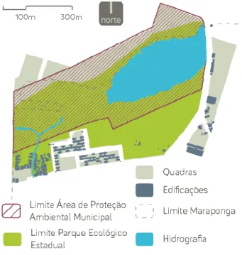 Figura 7: Quadra da Lagoa da Maraponga com delimitação das Unidades de Conservação 