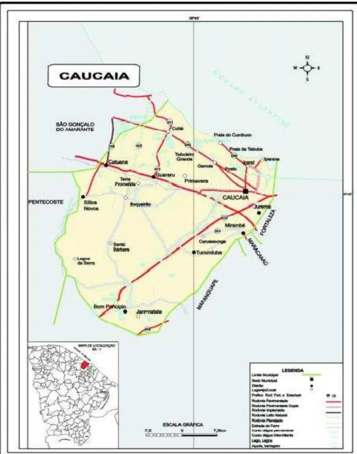 FIGURA 2 : Mapa Geográfico do Município de Caucaia.