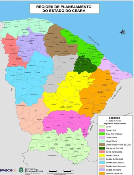 Figura 2 –  Nova Regionalização do Ceará, 2015. 