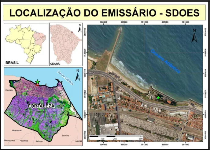 Figura 2  –  Localização geográfica do emissário submarino de Fortaleza  –  Ceará. 
