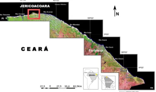 Figura 1 – Localização regional da planície costeira de Jericoacoara.