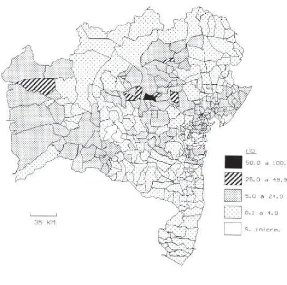 FIGURA 1. Prevalência da Doença de Chagas no Estado da Bahia - 1979