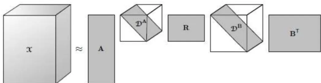 Fig. 2.10: PARATUCK-2 decomposition for a 3 rd -order tensor. Figure from [17].