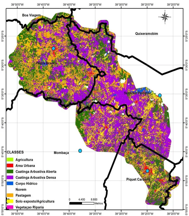 Figura 2.3  –  Mapa de uso e cobertura das terras da região do Sertão Central do Ceará
