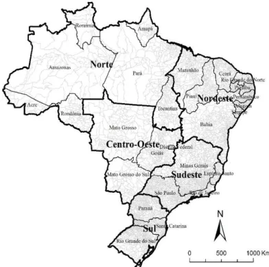 Figura  3  -  Mapa  do  Brasil unidades federativas  e mun