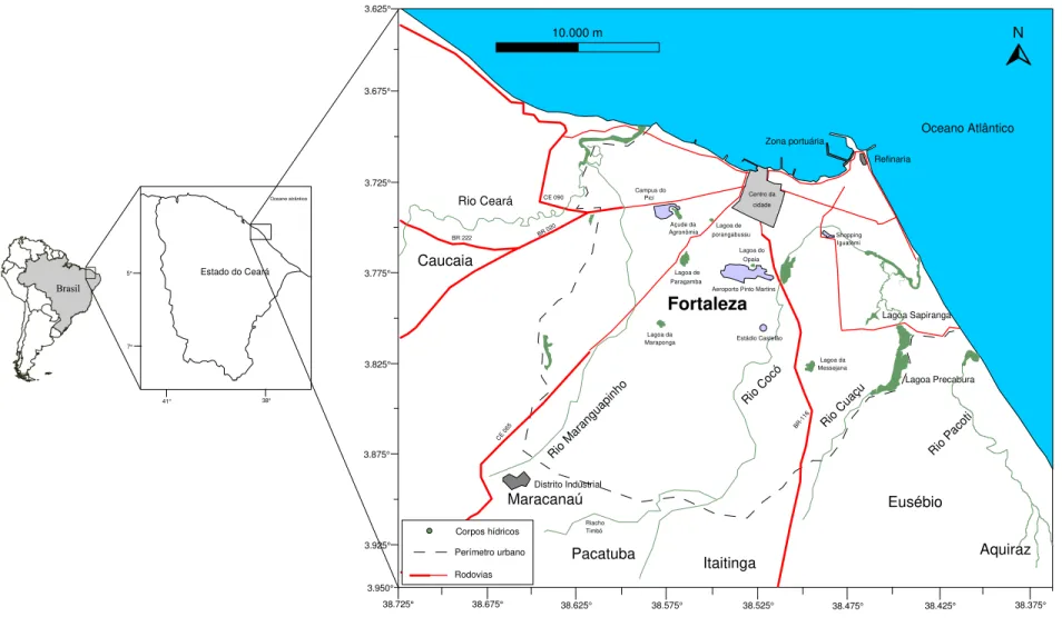 Figura 1. Mapa de localização da área da cidade de Fortaleza 