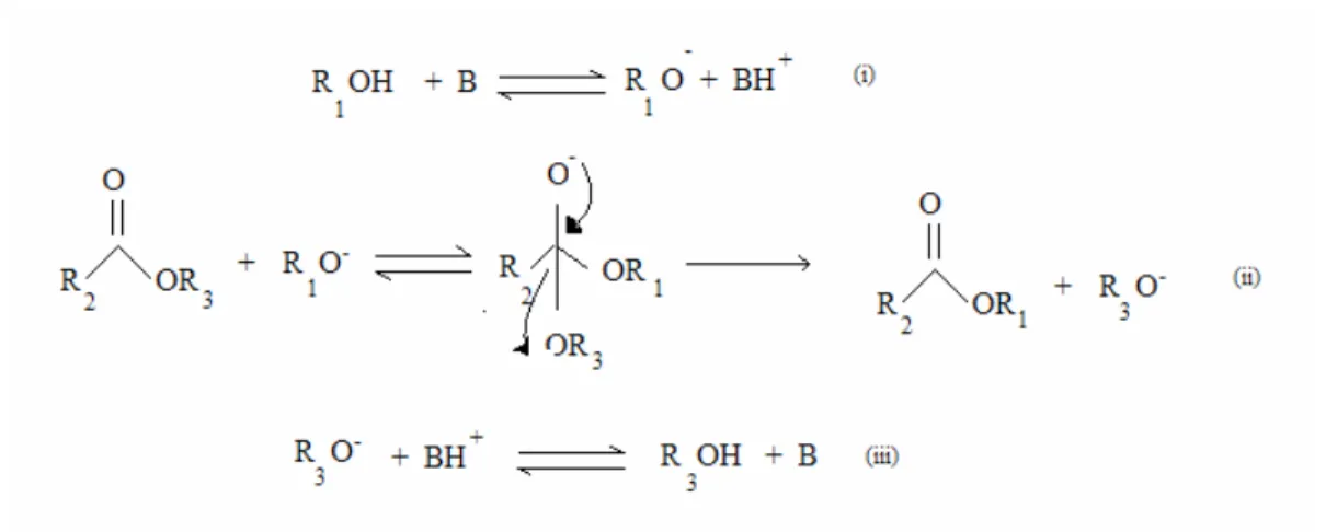 Figura 2.5 Mecanismo da reação de transesterificação. 