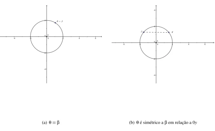 Figura 11: Argumentos congruentes e simétricos em relação ao eixo x