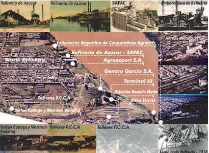 Figura 2 – Foto aérea antes del comienzo de la renovación urbana Plan Especial de Puerto Norte: Barrio Refinería, Talleres F.C.C.A,
