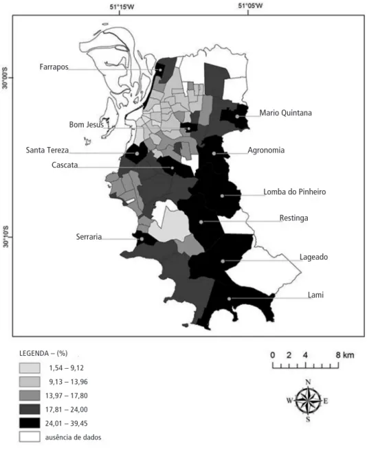Figura 1 – População de 0-14 anos em Porto Alegre