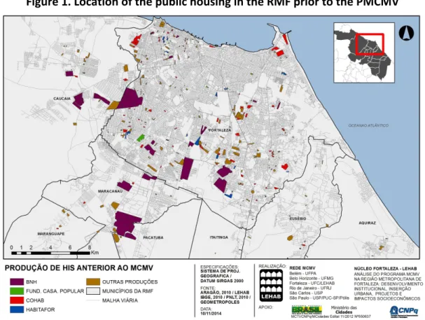 Figure 1. Location of the public housing in the RMF prior to the PMCMV 