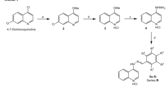 Table 2 Yields and melting points of series B and C compounds NHN N R 1 R 2R3R4R55a-5iSeries B Cl NN N R 1 R 2R3R4R5 CH 3 6a-6i Series CHCl