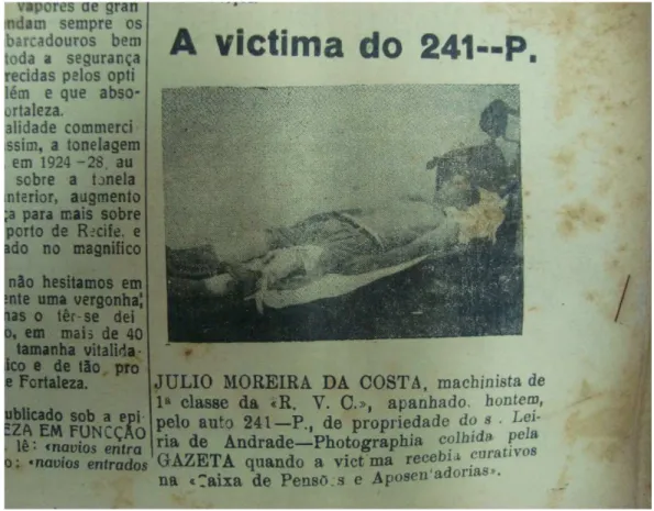 Foto 9 – Ferroviário atropelado em acidente de trânsito. Fonte: Gazeta de Notícias. Fortaleza