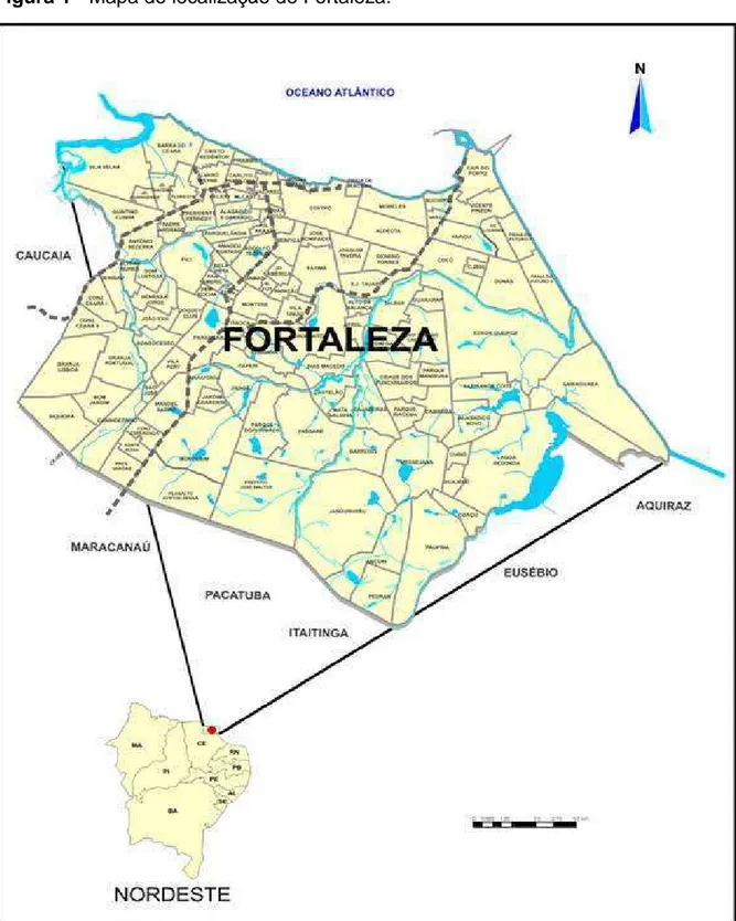 Figura 1 - Mapa de localização de Fortaleza. 