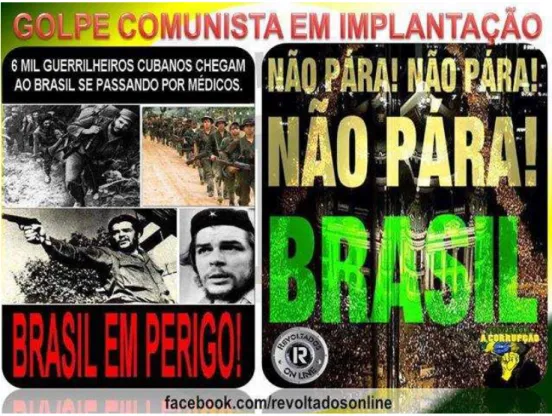 Figura 9 - Flyer do Grupo Revoltados Online anunciando a chegada de “6 mil guerrilheiros cubanos disfarçados  de médicos”.