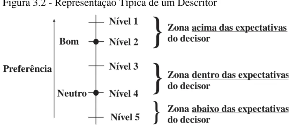 Figura 3.2 - Representação Típica de um Descritor  Preferência Bom Neutro Nível 1Nível 2Nível 3Nível 4 Nível 5