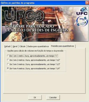Figura 3.7: Tela para ajuste da precisão no cálculo dos quantitativos (UFC9) 