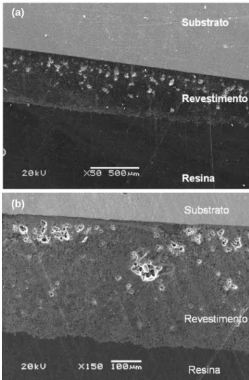 Figura 3: Imagem por MEV da microestrutura de um recobrimento  de hidroxiapatita poroso