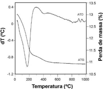 Figura  9:  Análise  térmica  diferencial  e  termogravimétrica  da  amostra M-110-24.