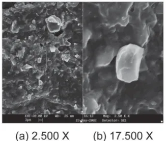Figura 1: Imagem obtida por microscopia eletrônica de varredura das partículas de ferrita de Ni-Zn, com o aumento de 2.500 vezes.