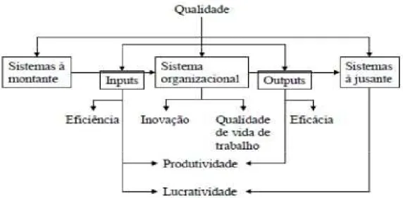 Figura 2.4 - Os critérios de desempenho no sistema organizacional  Fonte: Sink e Tuttle (1993) 