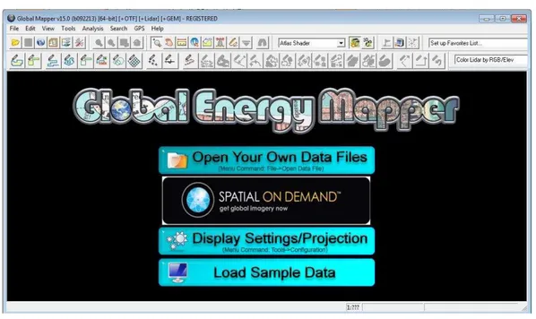Figura 6 - Tela de abertura do Global Mapper. 