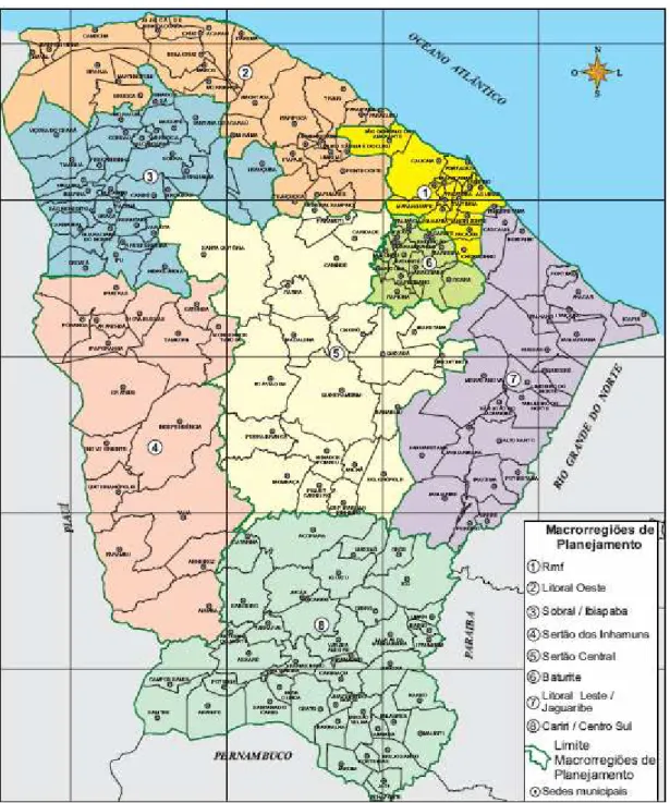 Figura 05 – Macrorregiões de planejamento do Estado do Ceará. 