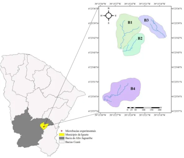 Figura 1  –  Localização da área em estudo no Estado do Ceará, Brasil. 