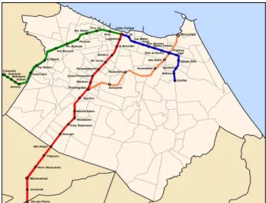Figura 4 Mapa das linhas do metrô. Fonte: Wikipedia.org