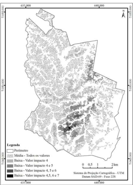 Figura 6  –  Mapa  de  fragilidade  após  a  simulação  do  impacto  das  atividades  florestais