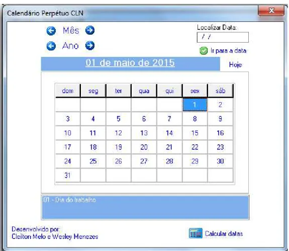 Figura 2: mês Maio do ano 2015 