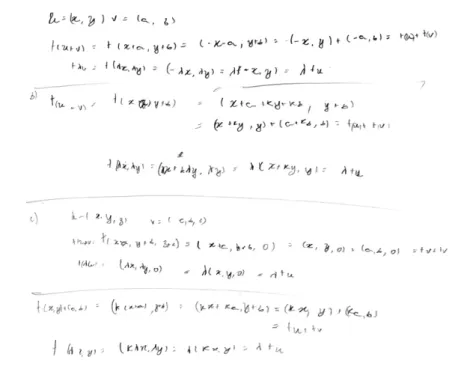 Figura 2.  Registro escrito de E13 referente a aplicações de transformações lineares 3 