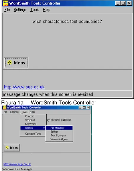 Figura 1a  – WordSmith Tools Controller 