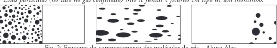 Fig. 2: Esquema do comportamento das moléculas do gás – Aluno Alex